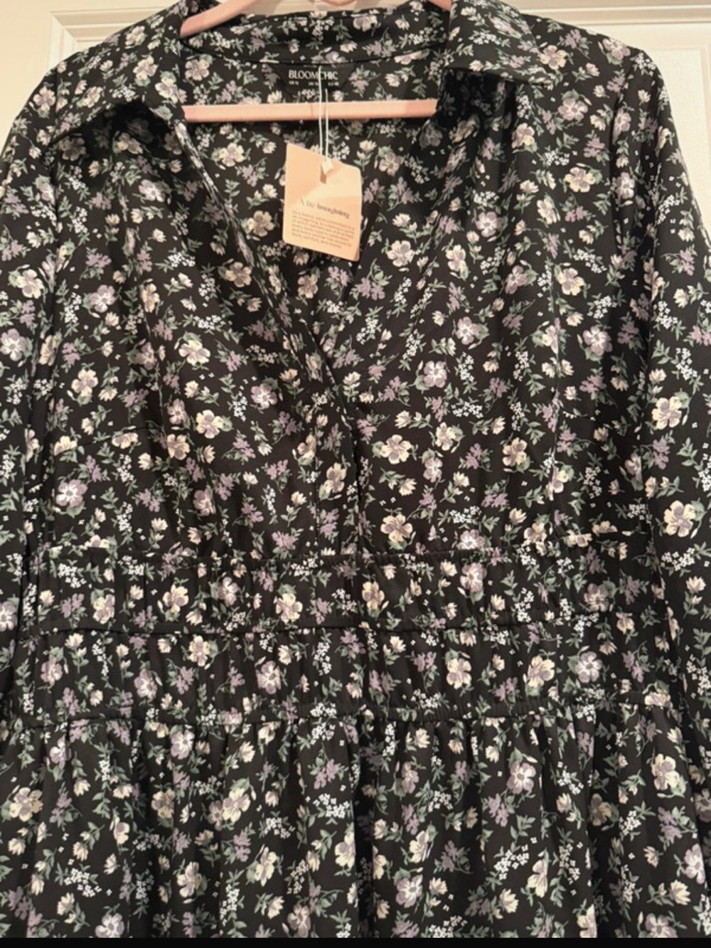 BloomChic Black Maxi Dress with White Floral Print - Picture 5 of 5